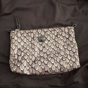 Coach Snakeskin Cosmetic Bag - Black and Gray